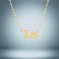 Leo 12 Zodiac Sign Letter Constellations Necklace for Women Men Birthday Gift