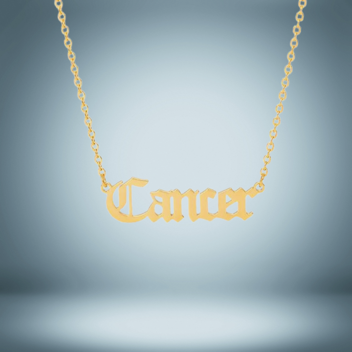 Cancer 12 Zodiac Sign Letter Constellations Necklace for Women Men Birthday Gift