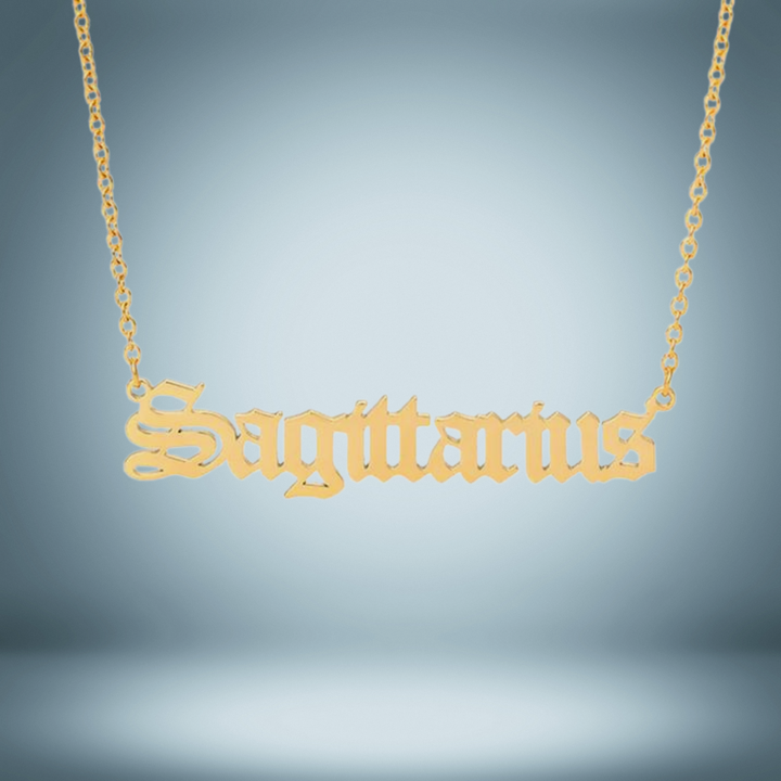 Sagittarius 12 Zodiac Sign Letter Constellations Necklace for Women Men Birthday Gift