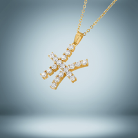 Pisces Gold Diamond-Encrusted Zodiac Sign Necklace