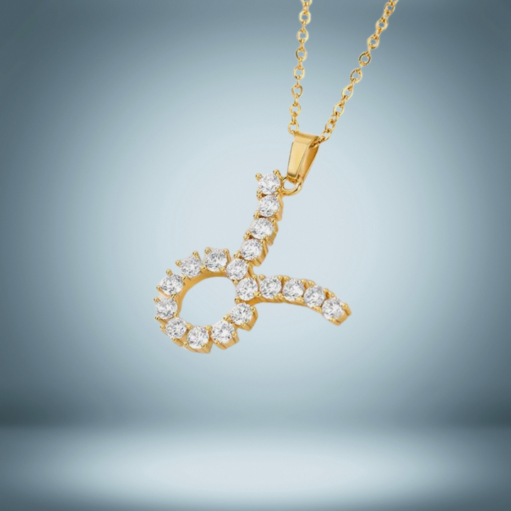 Taurus Gold Diamond-Encrusted Zodiac Sign Necklace