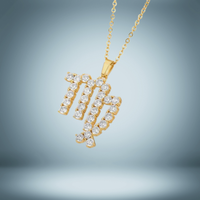 Virgo Gold Diamond-Encrusted Zodiac Sign Necklace