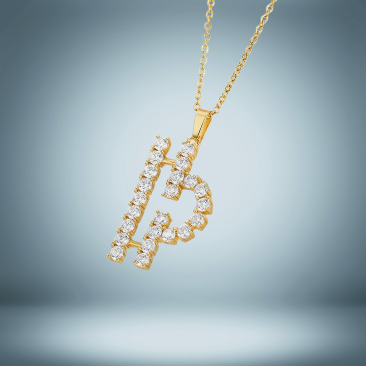 Libra Gold Diamond-Encrusted Zodiac Sign Necklace