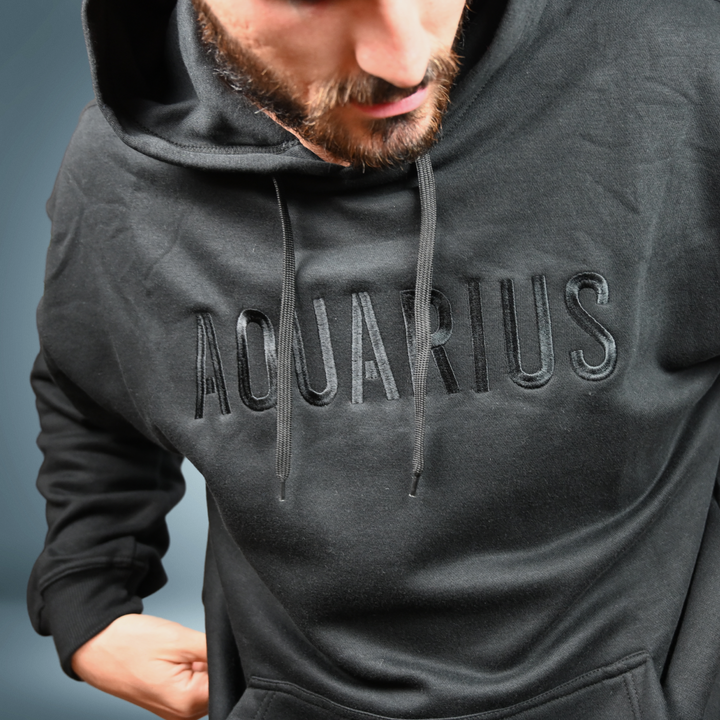 Aquarius Embroidery Oversized Zodiac Hoodie