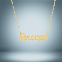 Scorpio 12 Zodiac Sign Letter Constellations Necklace for Women Men Birthday Gift