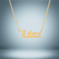 Libra 12 Zodiac Sign Letter Constellations Necklace for Women Men Birthday Gift