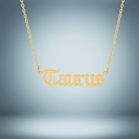 Taurus 12 Zodiac Sign Letter Constellations Necklace for Women Men Birthday Gift